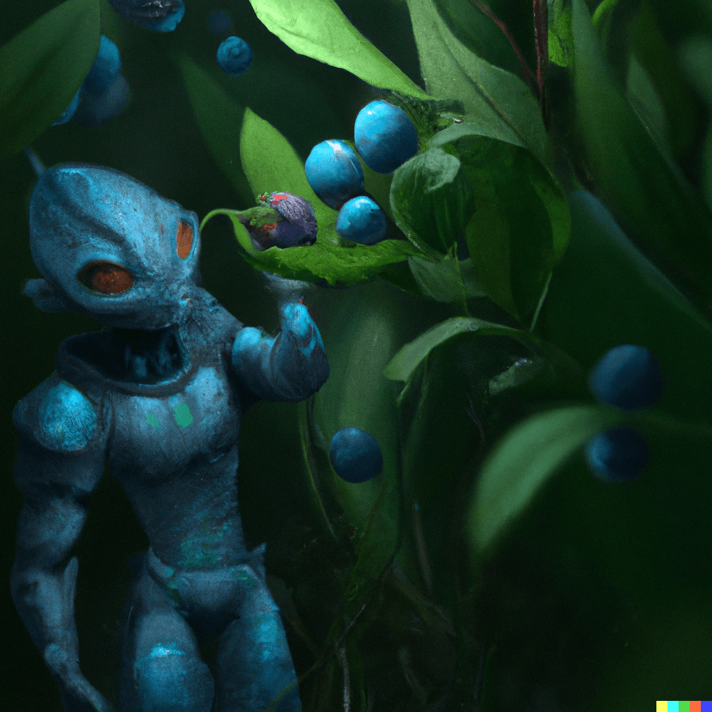 DALL·E 2023-03-15 11.58.10 - an alien botanist trying to grow blueberries, digital art.png